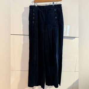 Sandro Blue Wide Leg Pants with Nautical Flair